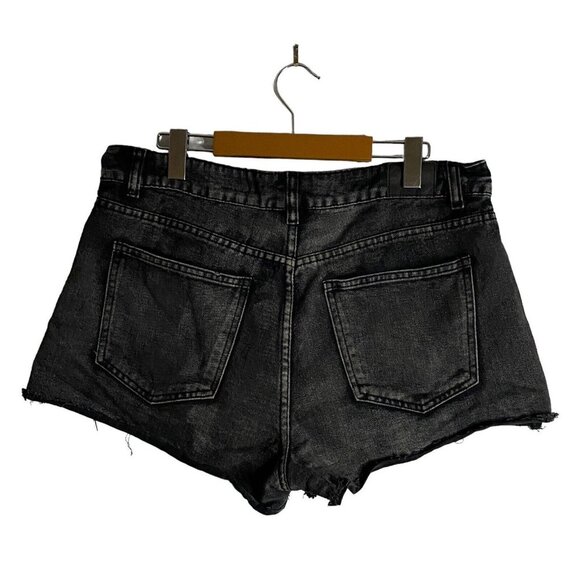 Aeropostale Women's High Waisted Black Distressed Mom Shorts Sz 12 - Picture 2 of 4